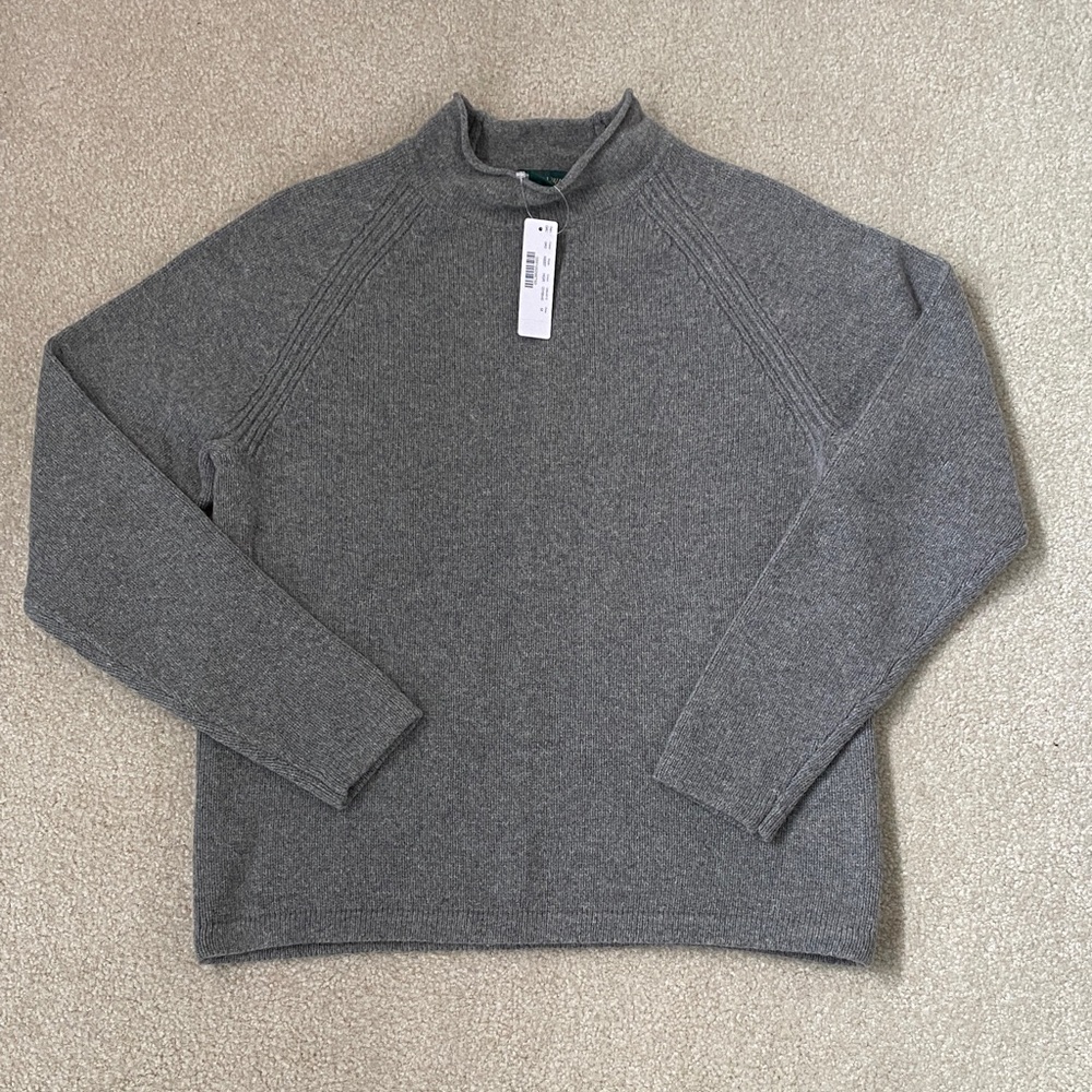 J. Crew Women's 1988 rollneck™ sweater in merino wool in Gray size Medium